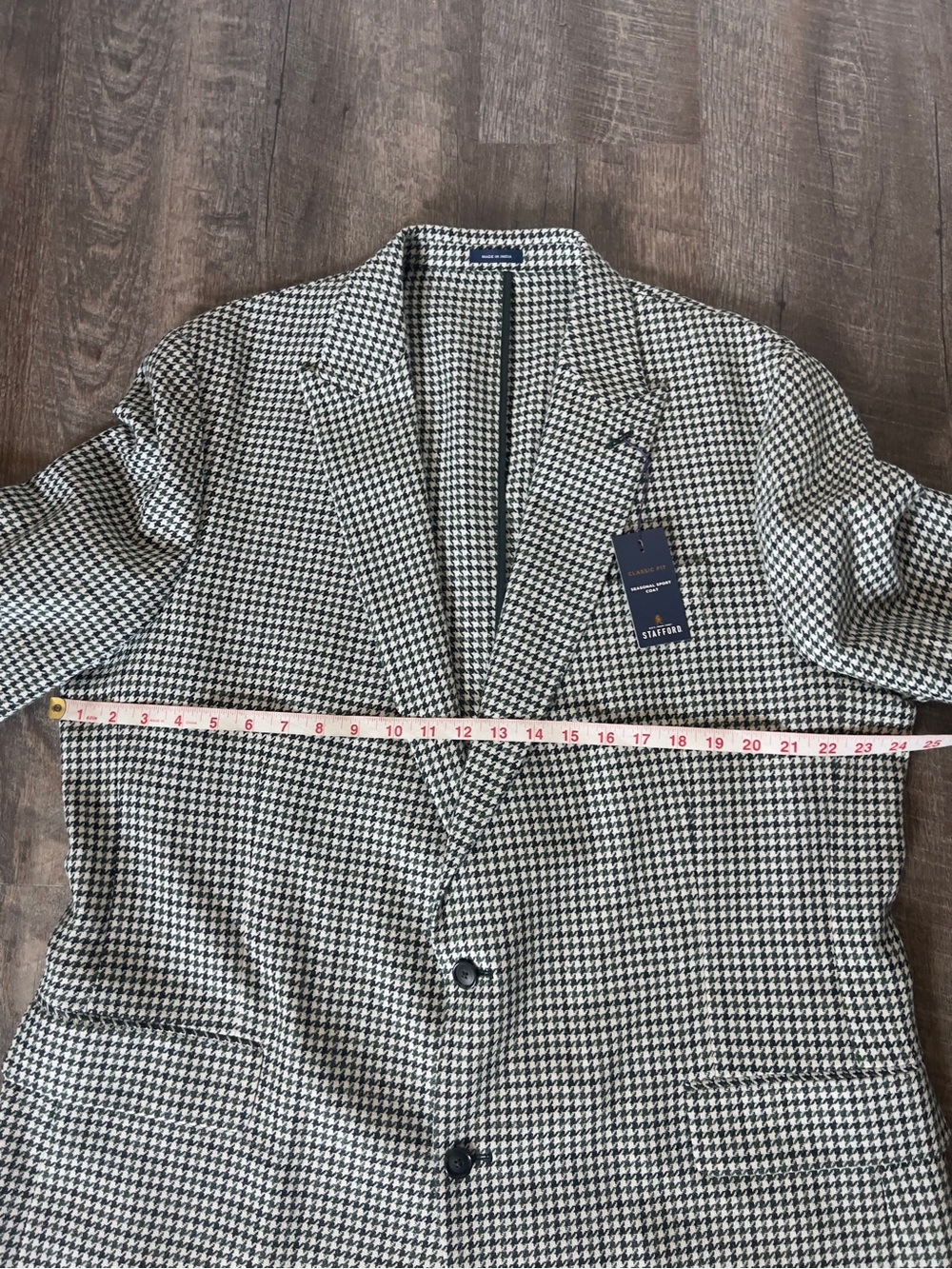 Stafford Classic Green Houndstooth Sport Coat-Size 48L - Picture 9 of 13
